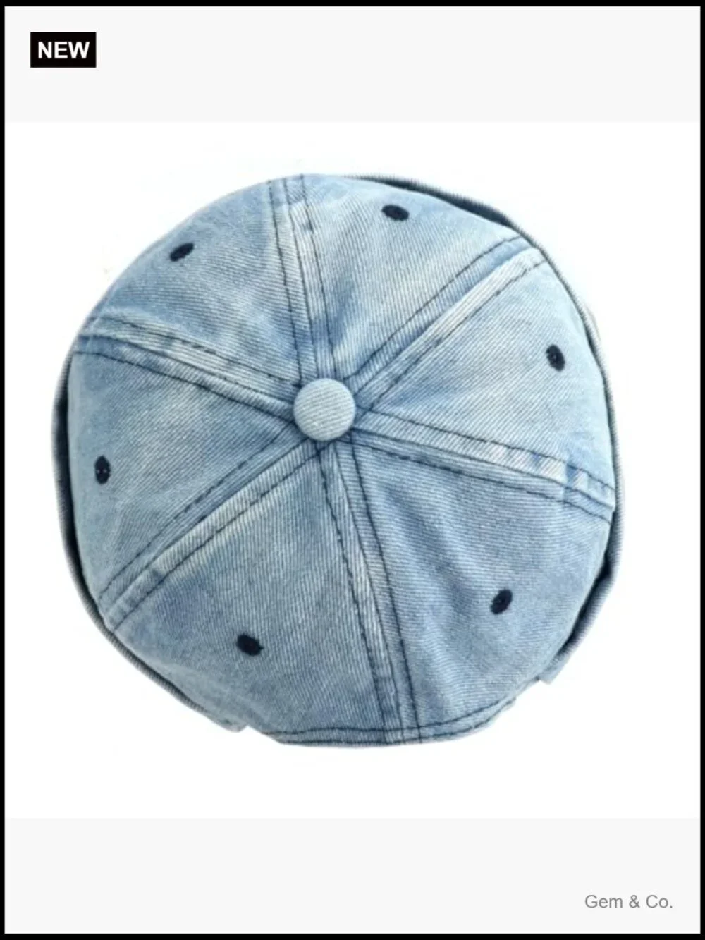 Adjustable Vintage Denim Beanie Cap - Breathable Lightweight Unisex